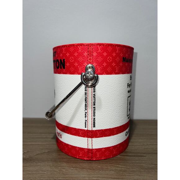 Louis Vuitton Red White LV Paint Can Monogram Top Handle Shoulder Crossbody Bag - Picture 7 of 10